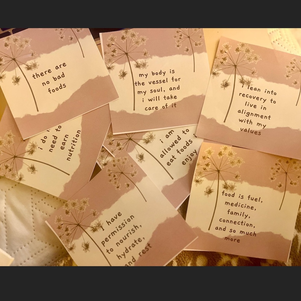 Eating Disorder Recovery Reminder and Affirmation Cards